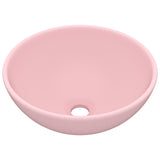 Lavabo rond de salle de bain Rose mat 32,5x14 cm Céramique