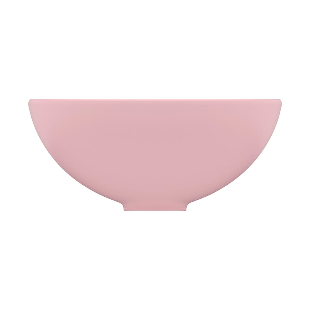 Lavabo rond de salle de bain Rose mat 32,5x14 cm Céramique