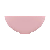 Lavabo rond de salle de bain Rose mat 32,5x14 cm Céramique