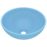 Lavabo rond de salle de bain Bleu clair mat 32,5x14cm Céramique