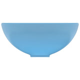 Lavabo rond de salle de bain Bleu clair mat 32,5x14cm Céramique