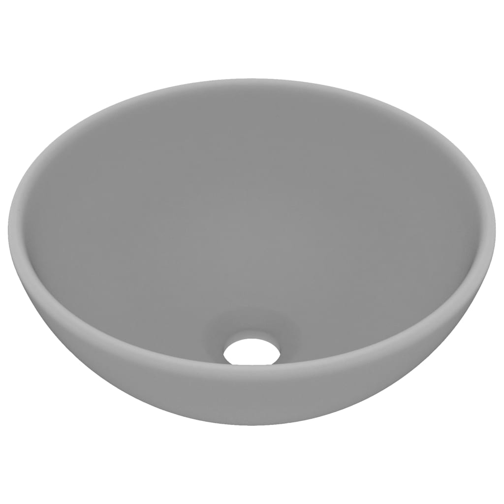 Lavabo rond de luxe de salle Gris clair mat 32,5x14cm Céramique