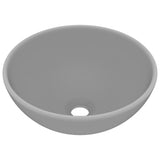 Lavabo rond de luxe de salle Gris clair mat 32,5x14cm Céramique