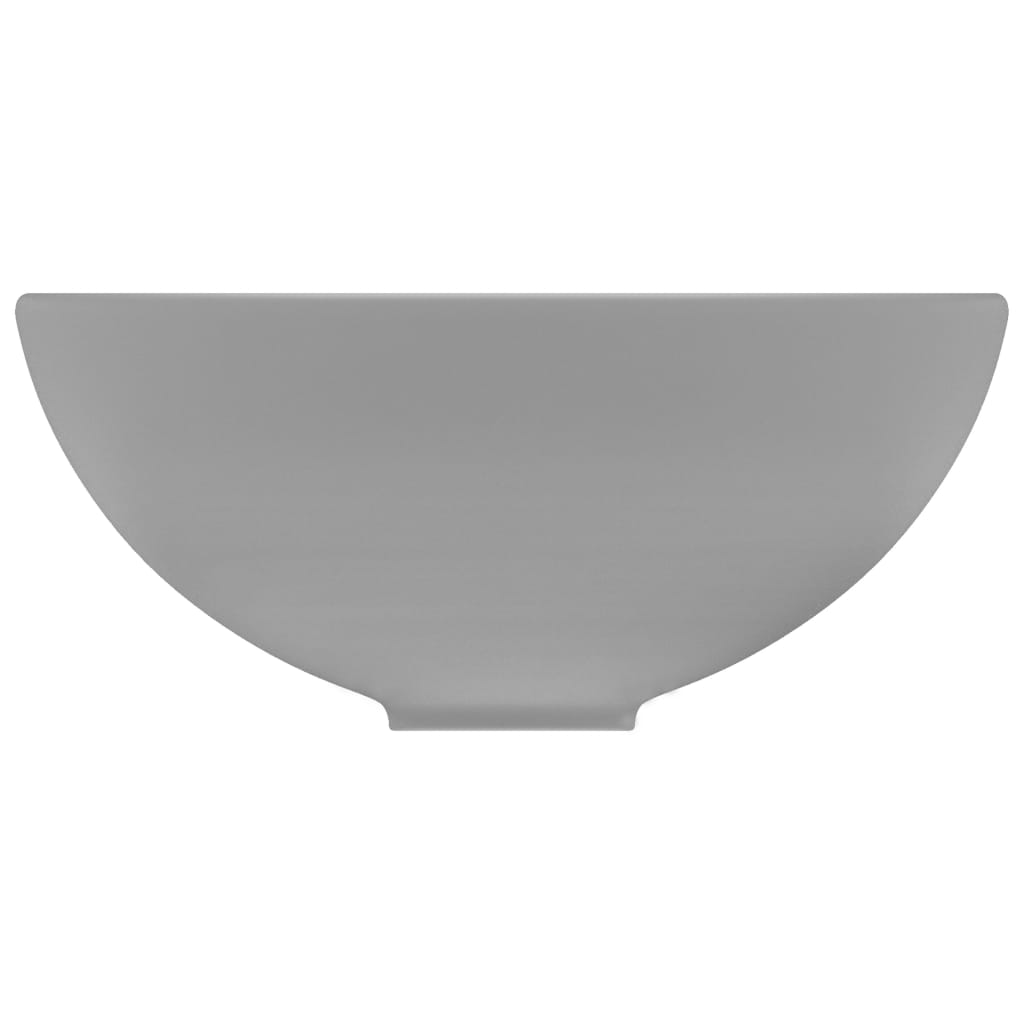 Lavabo rond de luxe de salle Gris clair mat 32,5x14cm Céramique