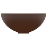 Lavabo rond salle de bain Marron foncé mat 32,5x14 cm Céramique