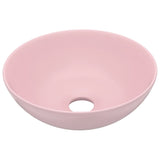 Lavabo de salle de bain Céramique Rose mat Rond