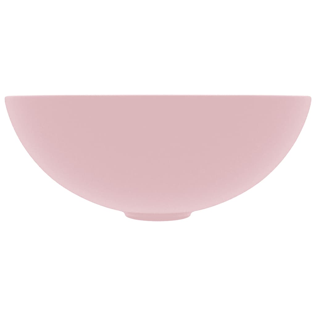 Lavabo de salle de bain Céramique Rose mat Rond