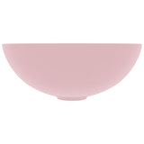 Lavabo de salle de bain Céramique Rose mat Rond