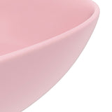 Lavabo de salle de bain Céramique Rose mat Rond