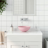 Lavabo de salle de bain Céramique Rose mat Rond