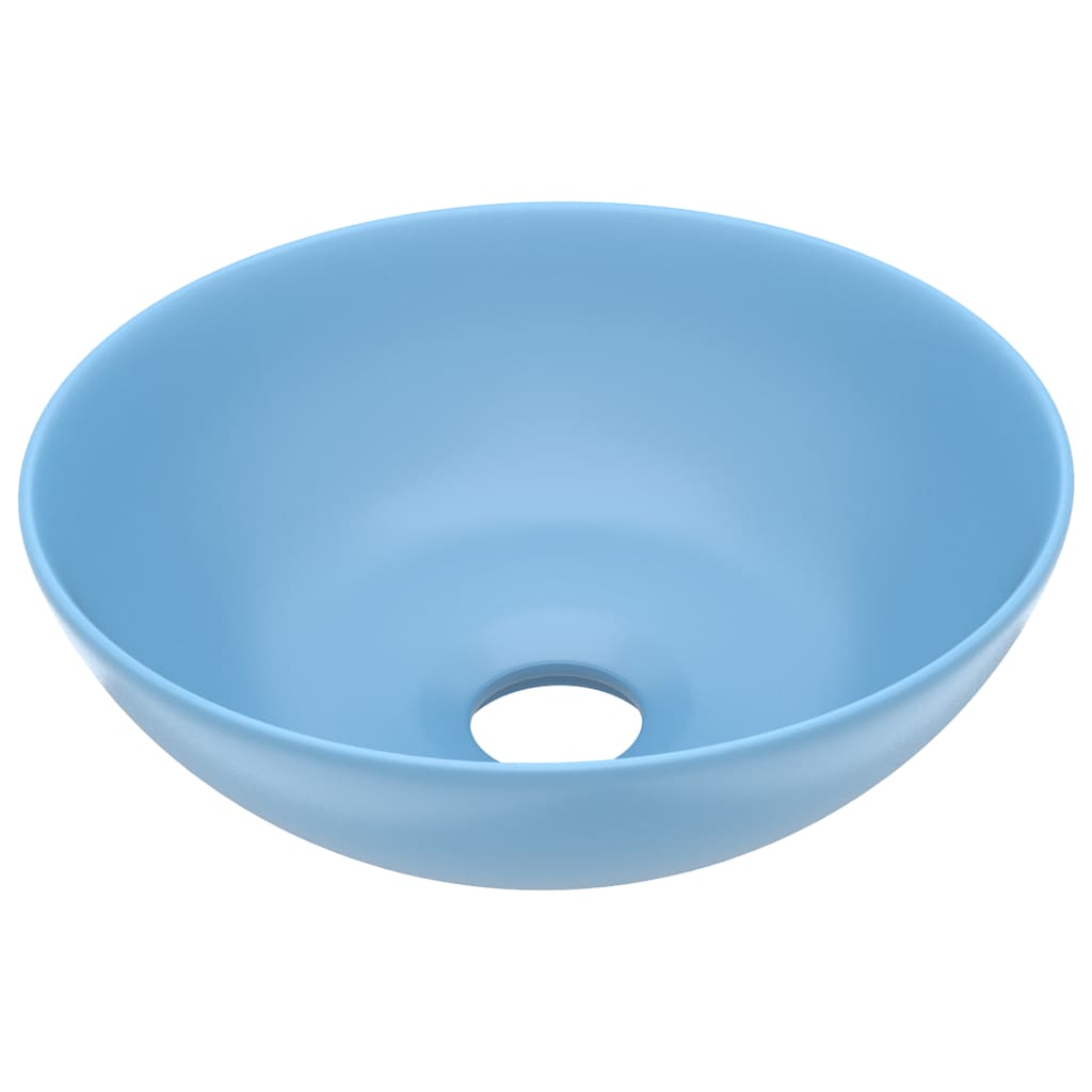 Lavabo de salle de bain Céramique Bleu clair Rond