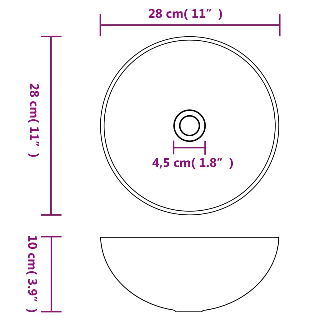 Lavabo de salle de bain Céramique Gris clair Rond