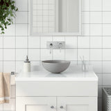 Lavabo de salle de bain Céramique Gris clair Rond