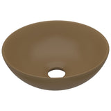 Lavabo de salle de bain Céramique Crème mat Rond