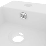 Lavabo de salle de bain avec trop-plein Céramique Blanc mat