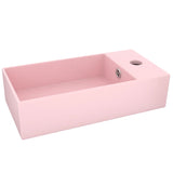 Lavabo de salle de bain avec trop-plein Céramique Rose