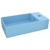 Lavabo de salle de bain avec trop-plein Céramique Bleu clair