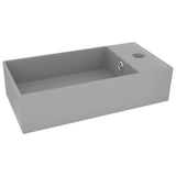 Lavabo de salle de bain avec trop-plein Céramique Gris clair