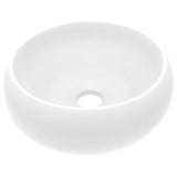 Lavabo rond de luxe Blanc mat 40x15 cm Céramique