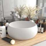 Lavabo rond de luxe Blanc mat 40x15 cm Céramique