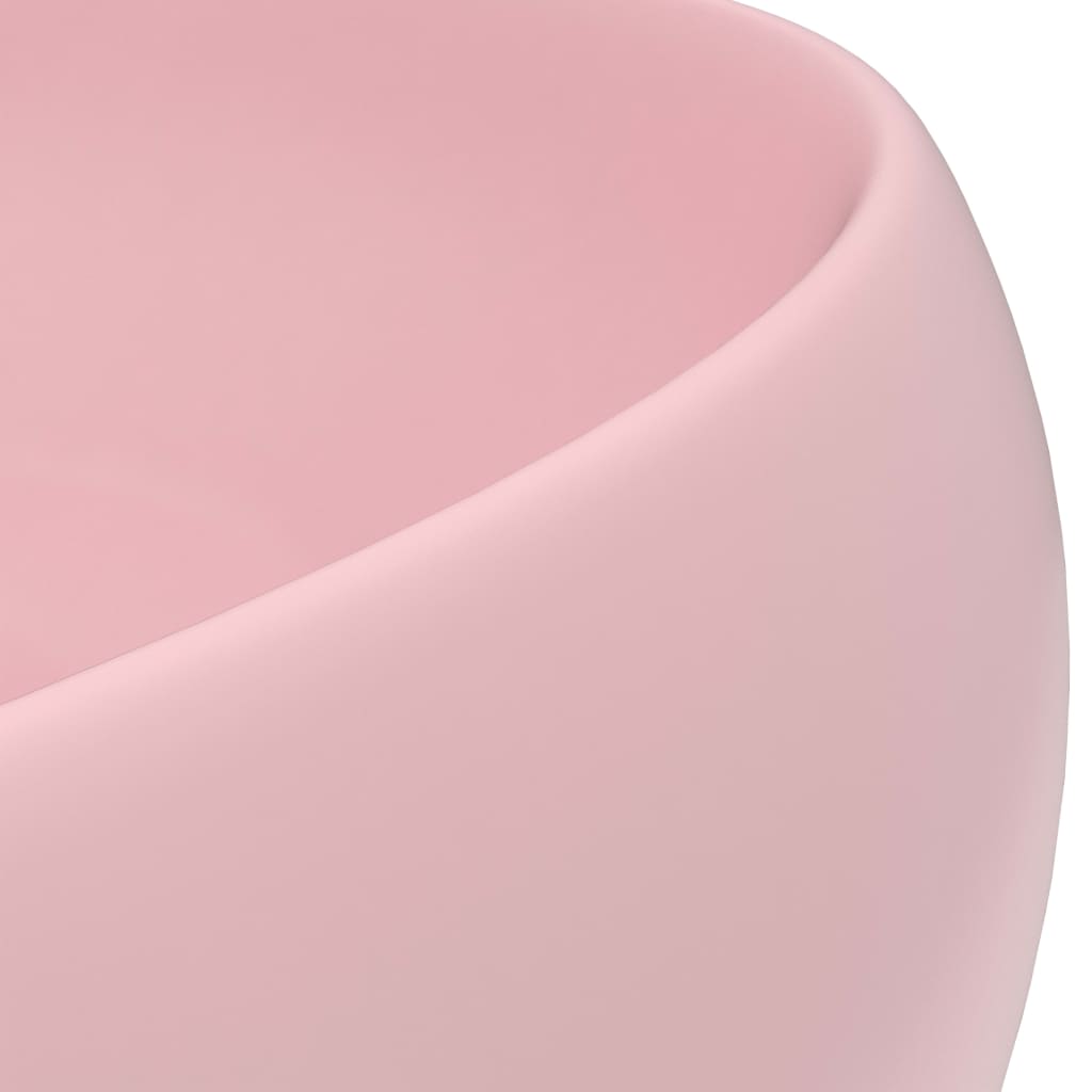 Lavabo rond de luxe Rose mat 40x15 cm Céramique