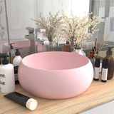 Lavabo rond de luxe Rose mat 40x15 cm Céramique