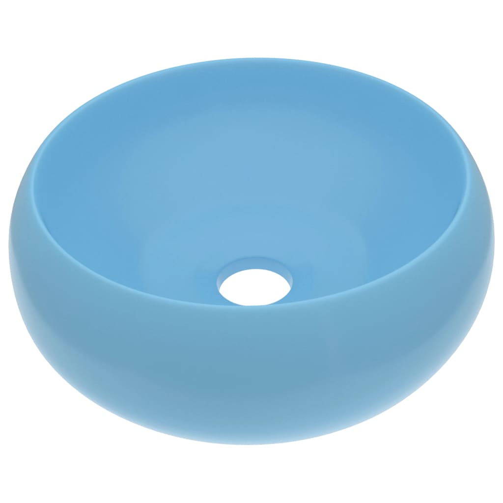 Lavabo rond de luxe Bleu clair mat 40x15 cm Céramique