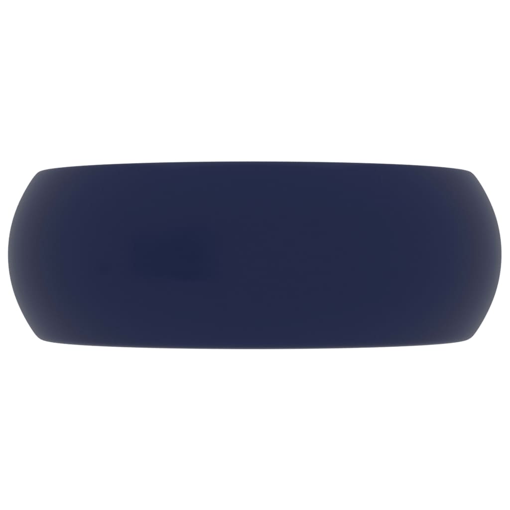 Lavabo rond de luxe Bleu foncé mat 40x15 cm Céramique