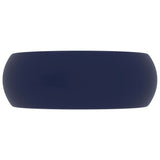 Lavabo rond de luxe Bleu foncé mat 40x15 cm Céramique