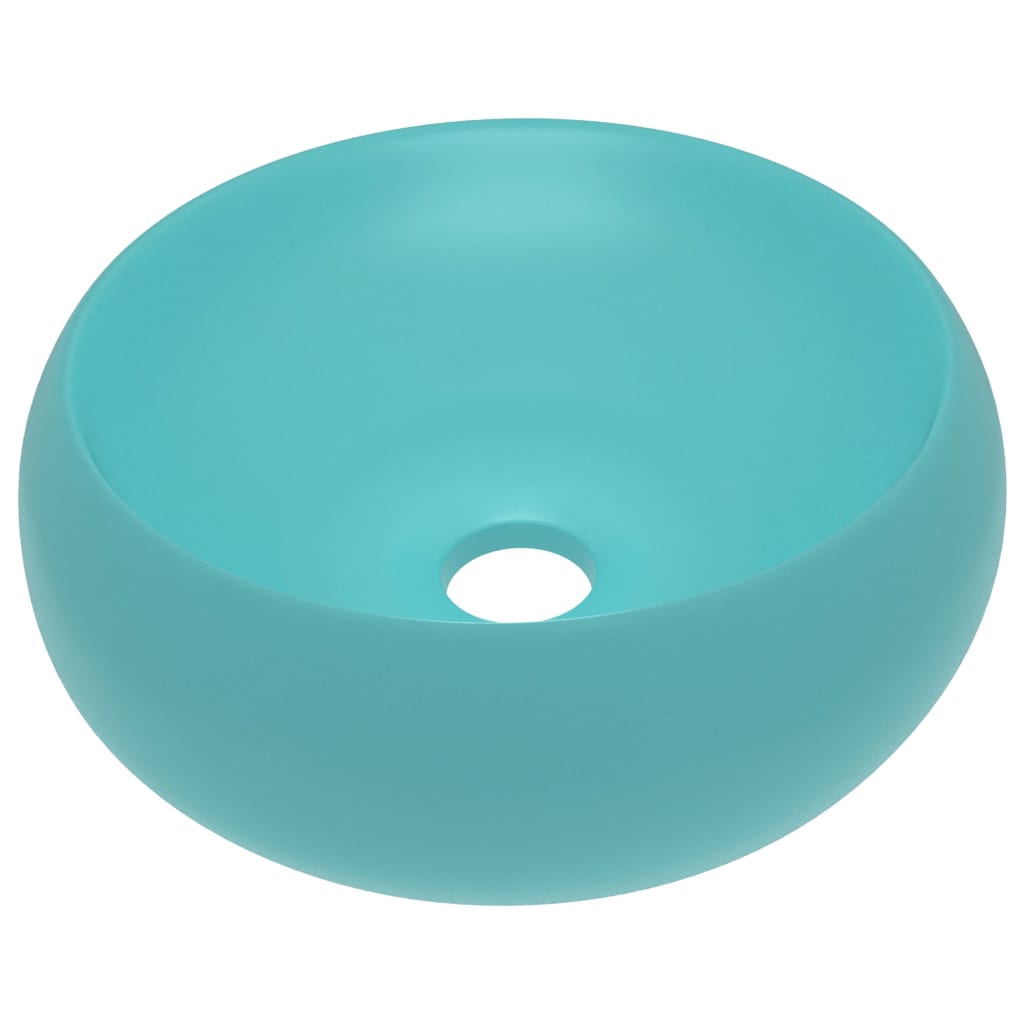 Lavabo rond de luxe Vert clair mat 40x15 cm Céramique