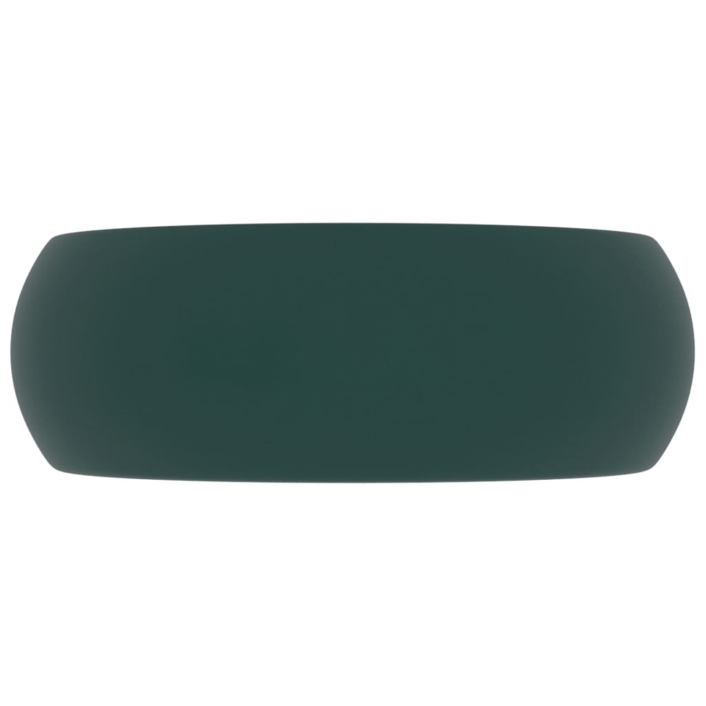 Lavabo rond de luxe Vert foncé mat 40x15 cm Céramique