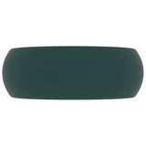 Lavabo rond de luxe Vert foncé mat 40x15 cm Céramique