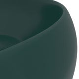 Lavabo rond de luxe Vert foncé mat 40x15 cm Céramique