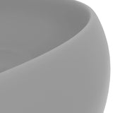 Lavabo rond de luxe Gris clair mat 40x15 cm Céramique