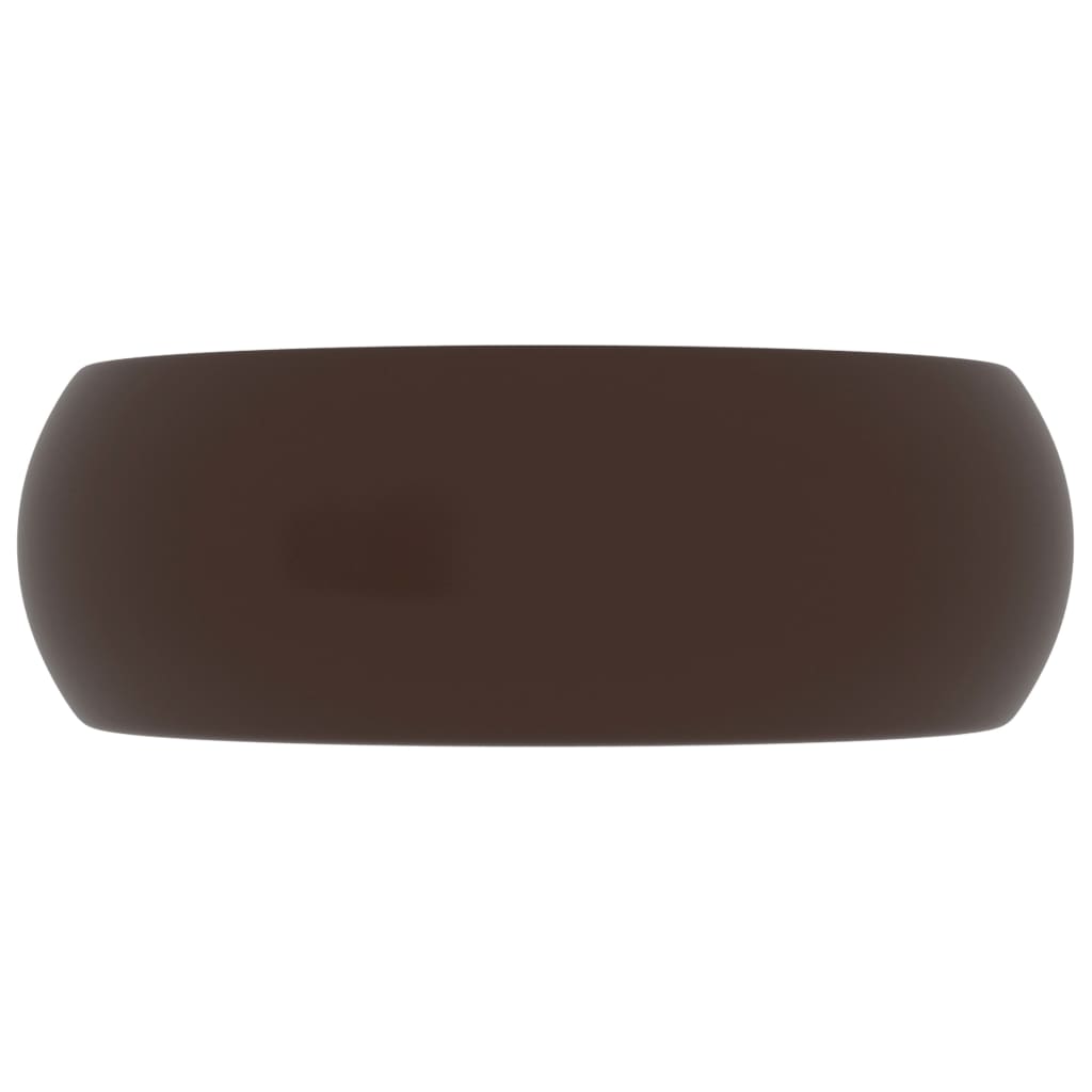 Lavabo rond de luxe Marron foncé mat 40x15 cm Céramique