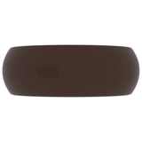 Lavabo rond de luxe Marron foncé mat 40x15 cm Céramique