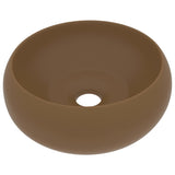 Lavabo rond de luxe Crème mat 40x15 cm Céramique