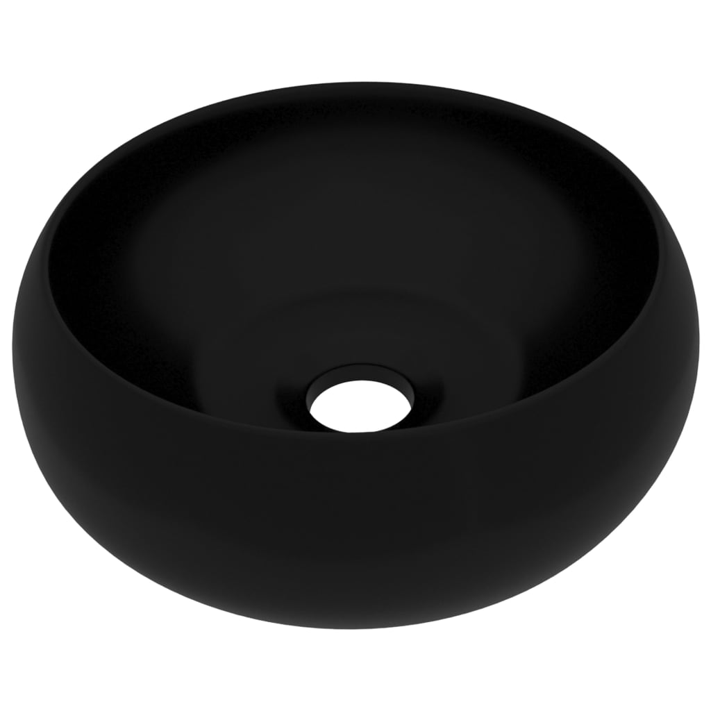 Lavabo rond de luxe Noir mat 40x15 cm Céramique