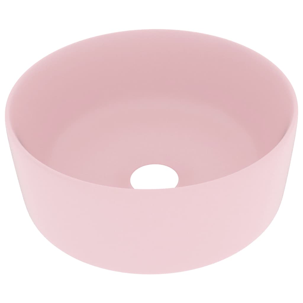 Lavabo rond de luxe Rose mat 40x15 cm Céramique