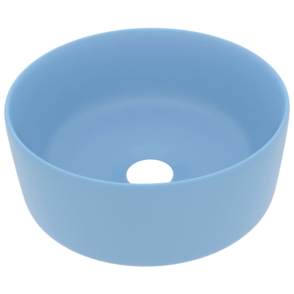 Lavabo rond de luxe Bleu clair mat 40x15 cm Céramique