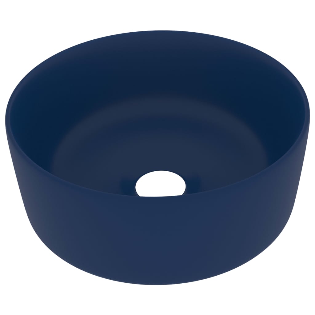 Lavabo rond de luxe Bleu foncé mat 40x15 cm Céramique