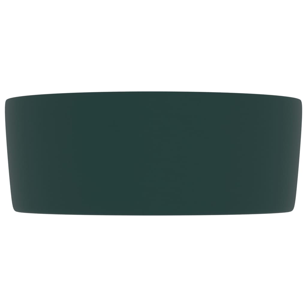 Lavabo rond de luxe Vert foncé mat 40x15 cm Céramique