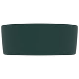 Lavabo rond de luxe Vert foncé mat 40x15 cm Céramique