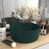 Lavabo rond de luxe Vert foncé mat 40x15 cm Céramique