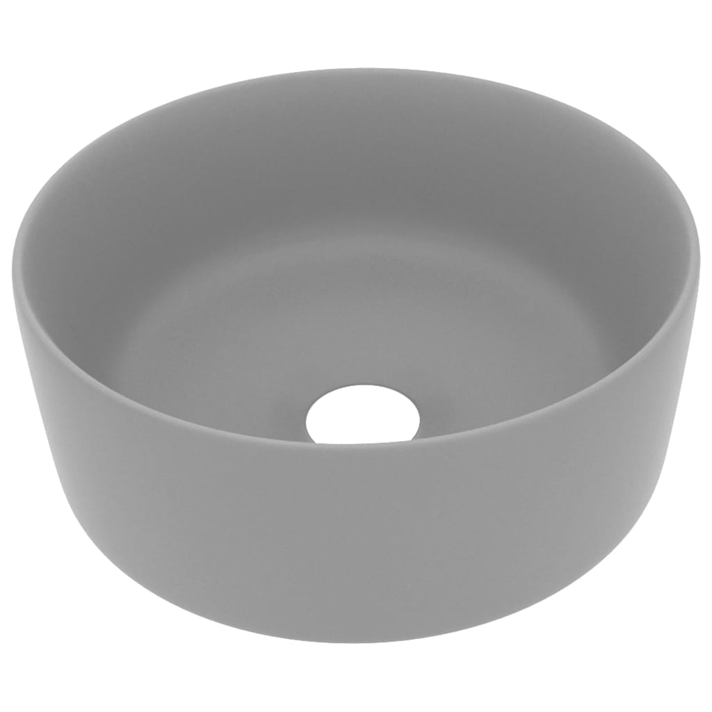 Lavabo rond de luxe Gris clair mat 40x15 cm Céramique