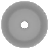 Lavabo rond de luxe Gris clair mat 40x15 cm Céramique