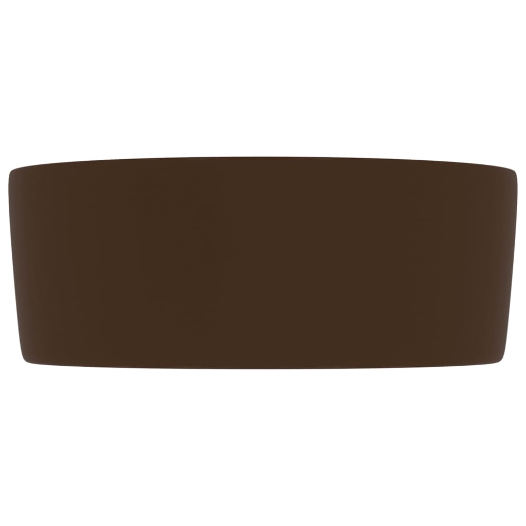 Lavabo rond de luxe Marron foncé mat 40x15 cm Céramique