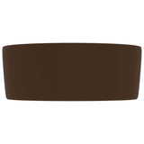 Lavabo rond de luxe Marron foncé mat 40x15 cm Céramique