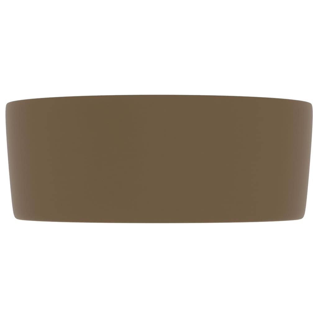 Lavabo rond de luxe Crème mat 40x15 cm Céramique