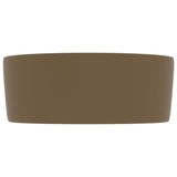 Lavabo rond de luxe Crème mat 40x15 cm Céramique